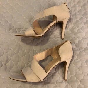 NY&Co cream suede strappy heels
